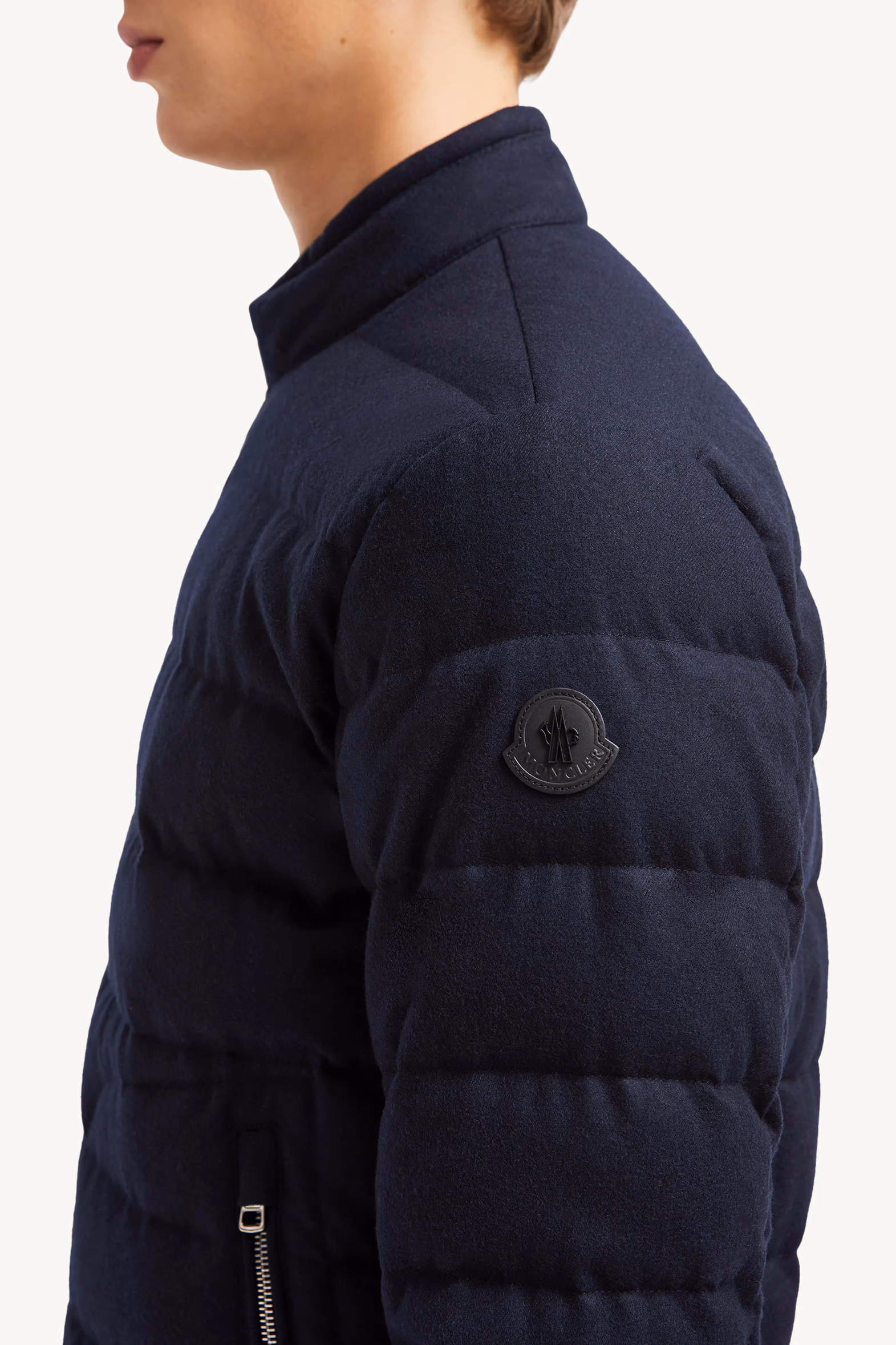 Plumífero corto de cachemira Acorus Hombre Azul marino Moncler 7